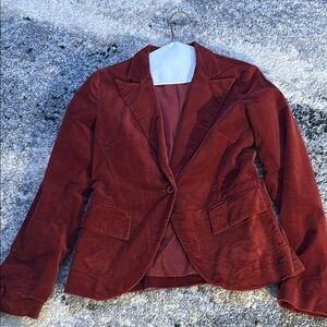 Elegant Women's Velvet Blazer in Rich Red
